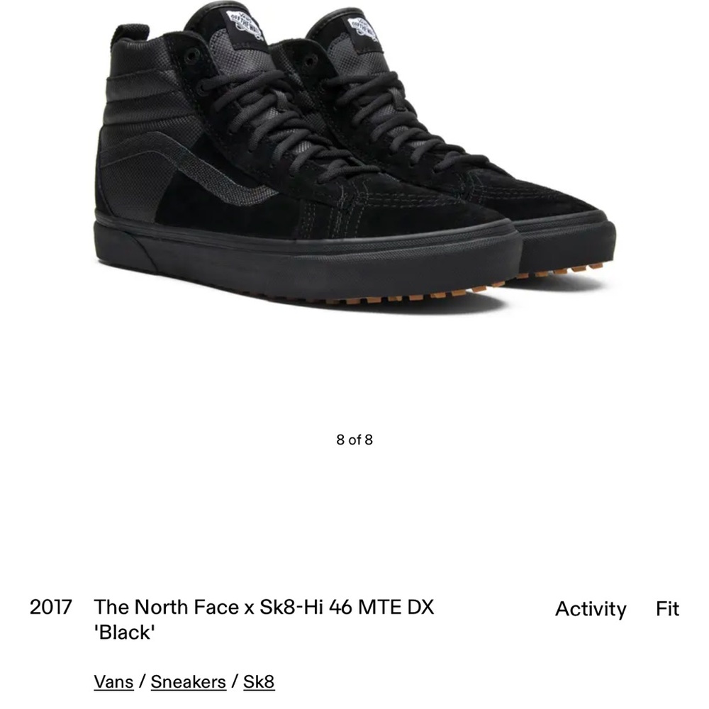The North Face x Sk8-Hi 46 MTE DX Black Sneaker Boot Waterproof Insulated